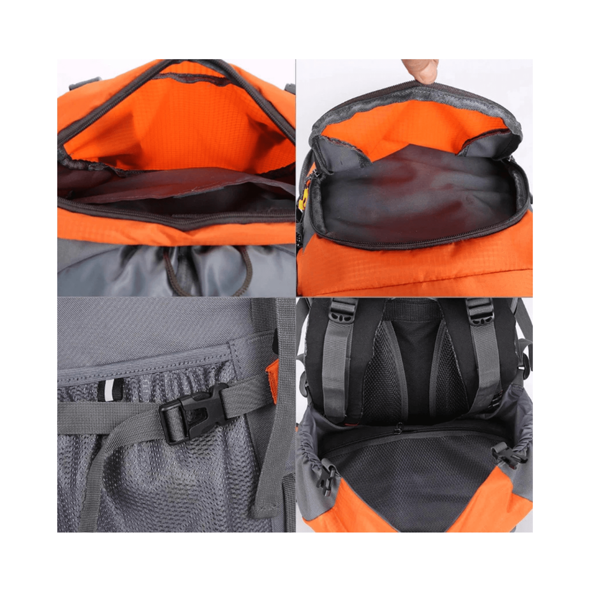 CarryQuest® - 60L - Wandelrugzak - Rugzak - Wandelen - Waterbestendig - Duurzaam - Polyester - Oranje