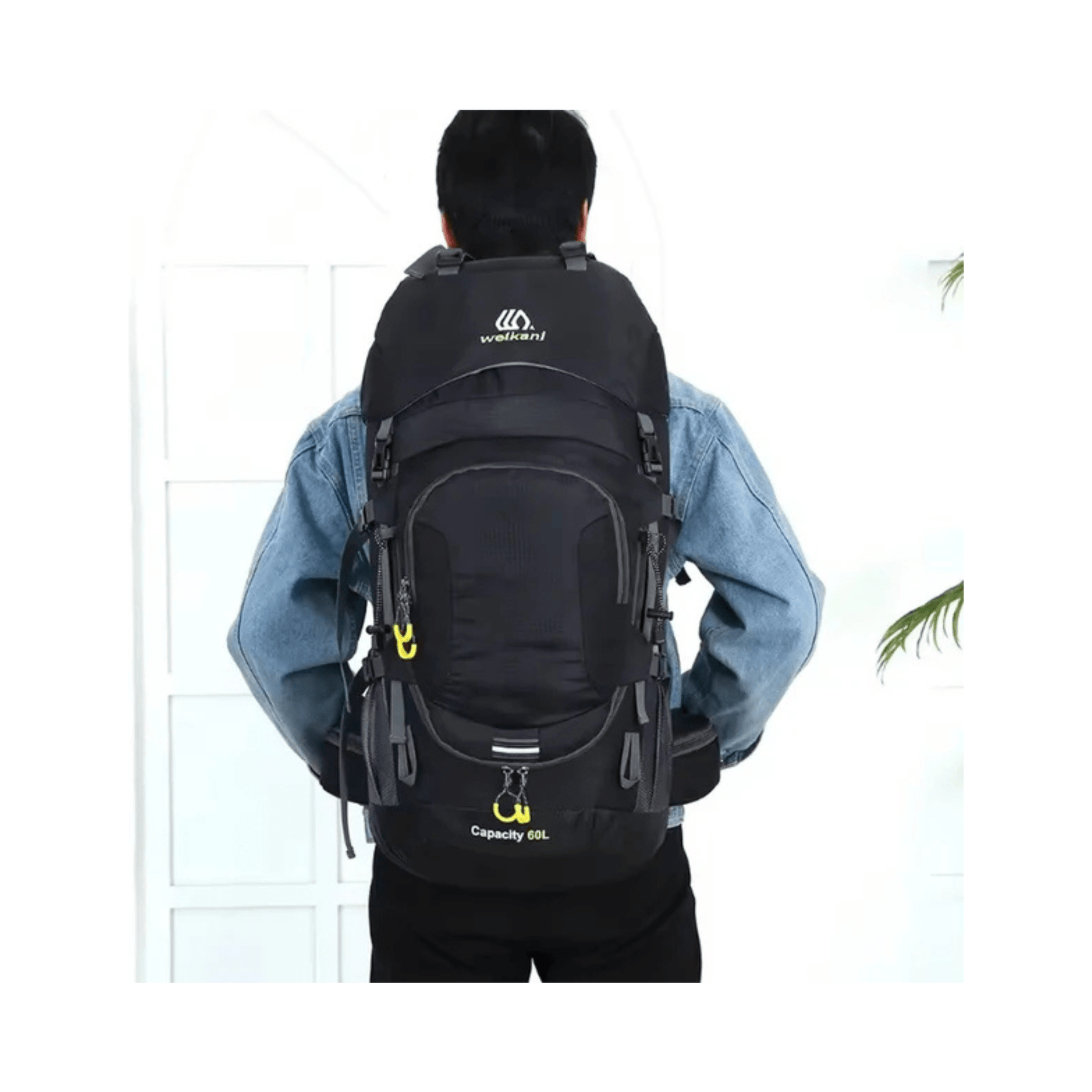 CarryQuest® - 60L - Wandelrugzak - Rugzak - Wandelen - Waterbestendig - Duurzaam - Polyester - Zwart