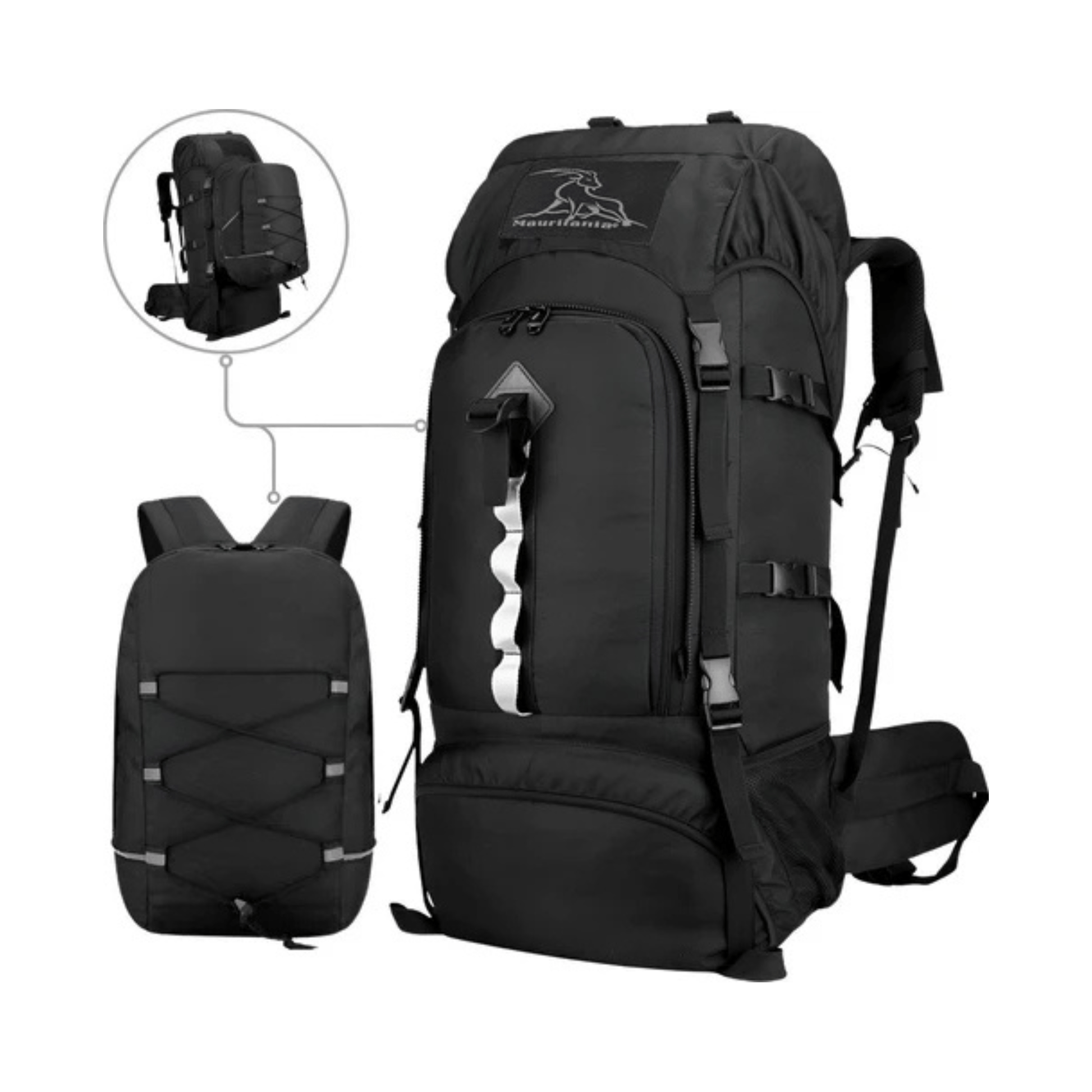 Mauritania® – 70L/100L - 2in1 – Hiking Backpack – Kampeer Backpacks – Outdoor Wandel Rugzak – Grote XL – Zwart