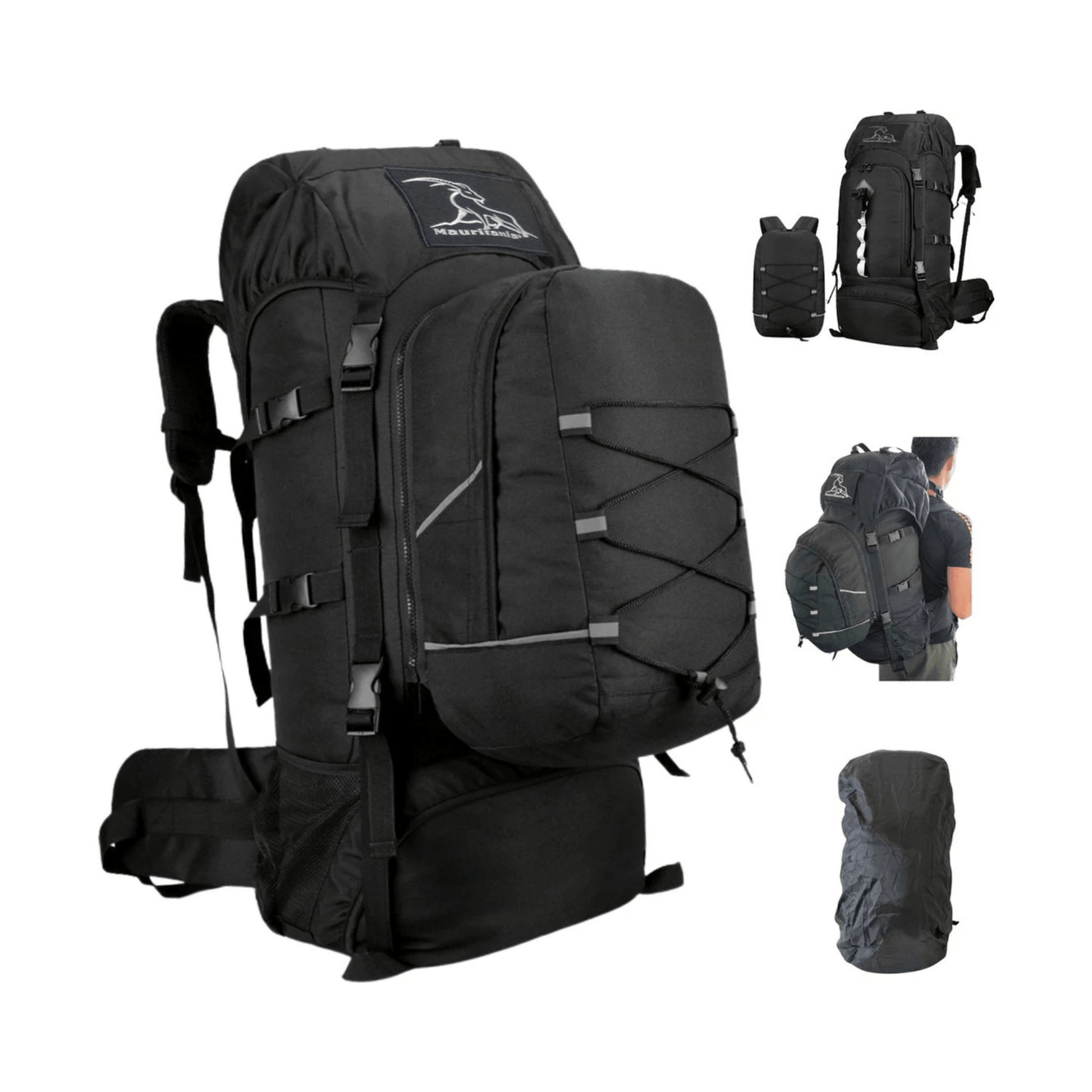 Mauritania® – 70L/100L - 2in1 – Hiking Backpack – Kampeer Backpacks – Outdoor Wandel Rugzak – Grote XL – Zwart
