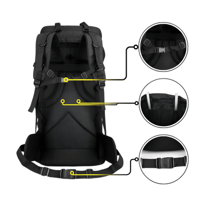 Mauritania® – 70L/100L - 2in1 – Hiking Backpack – Kampeer Backpacks – Outdoor Wandel Rugzak – Grote XL – Zwart