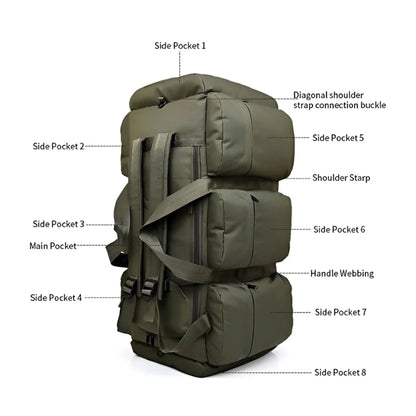 CarryQuest® - 90L Backpacks - Wandelrugzak - Hiking backpack Organizer - 90 Liter - Zwart