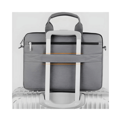 CarryQuest® - Schouderhandtas voor 17 - 17.3 inch Laptops - Hoogwaardig polyester - Grijs