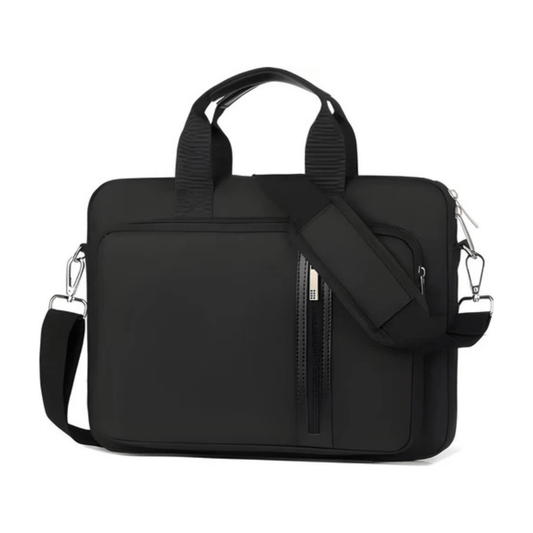 CarryQuest® - Schouderhandtas voor 17 - 17.3 inch Laptops - Hoogwaardig polyester - Zwart