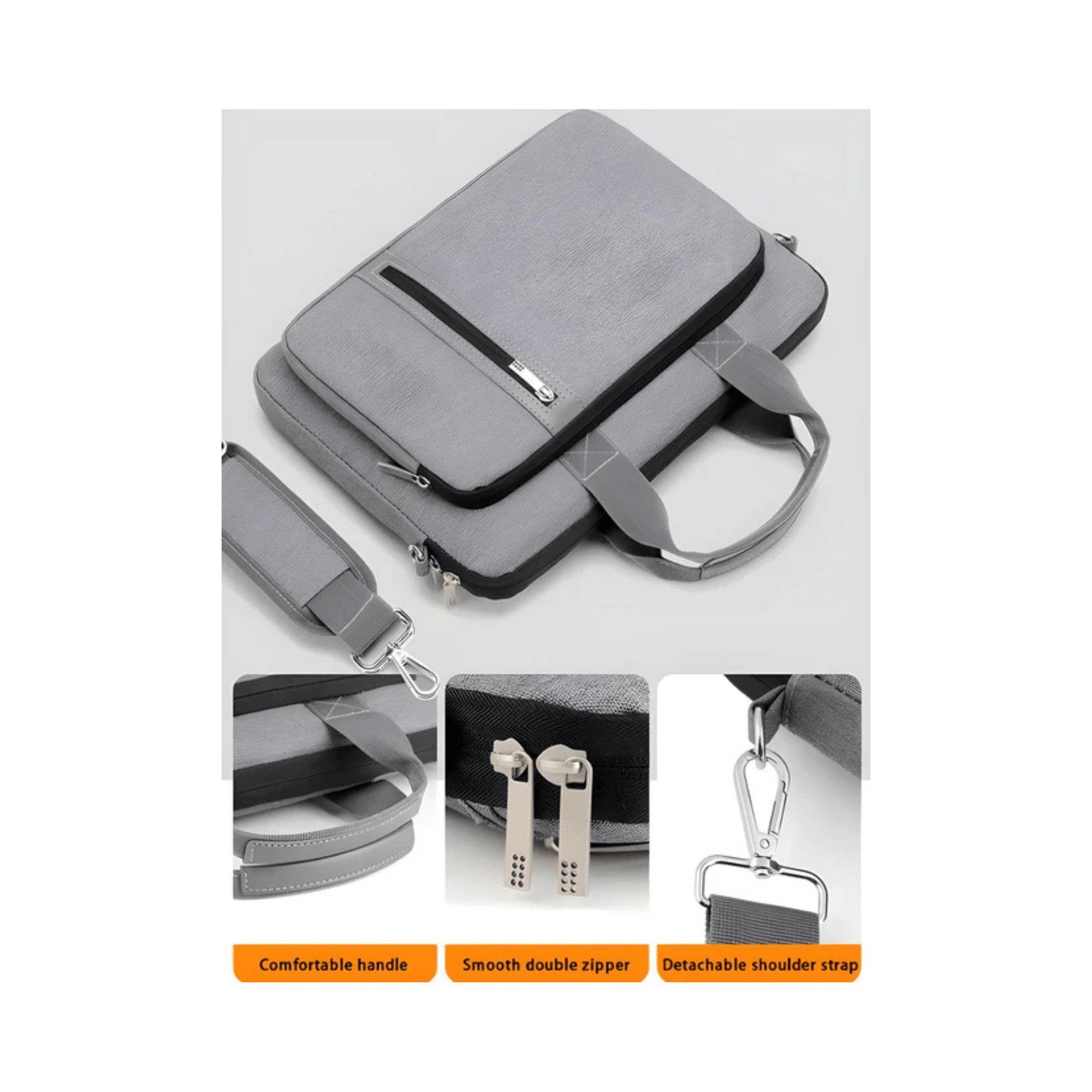 CarryQuest® - Schouderhandtas voor 17 - 17.3 inch Laptops - Hoogwaardig polyester - Zwart