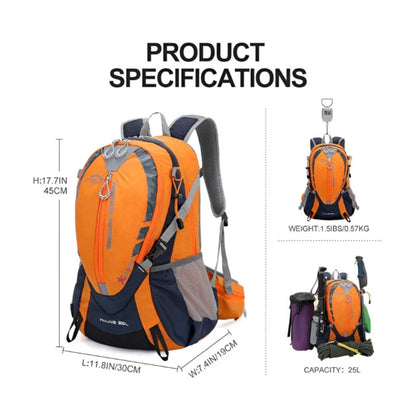 CarryQuest® - Bergbeklimmen Hydratatie Rugzak 25L + 2L Waterzak En Regenhoes - Ergonomisch & Duurzaam - Wandel Rugzak - Oranje