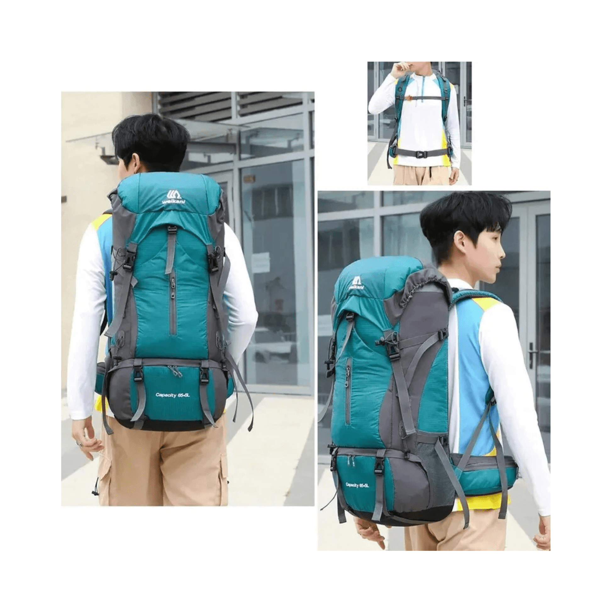 CarryQuest® - Camping - Reistas met Regenhoes - 70L Capaciteit - Oranje
