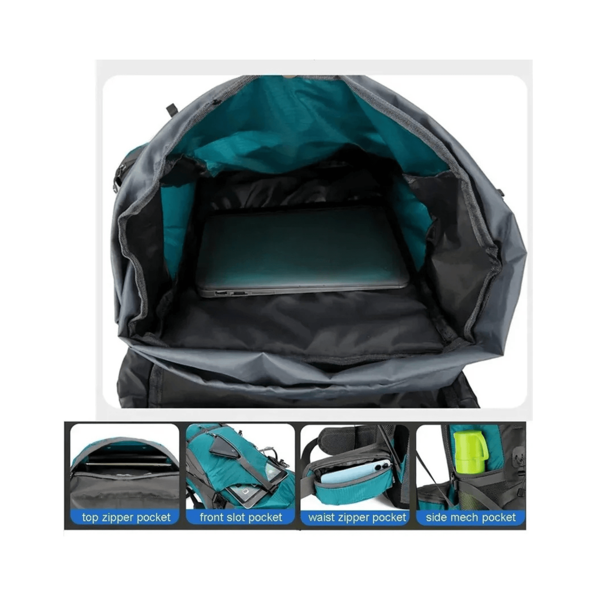 CarryQuest® - Camping - Reistas met Regenhoes - 70L Capaciteit - Oranje