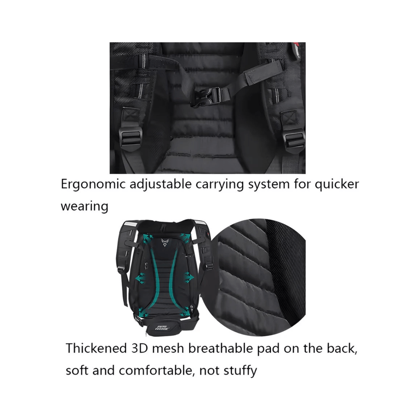 CarryQuest® - Carbon Rugzak - Motor Rugzak - Harde Schaal - Oranje
