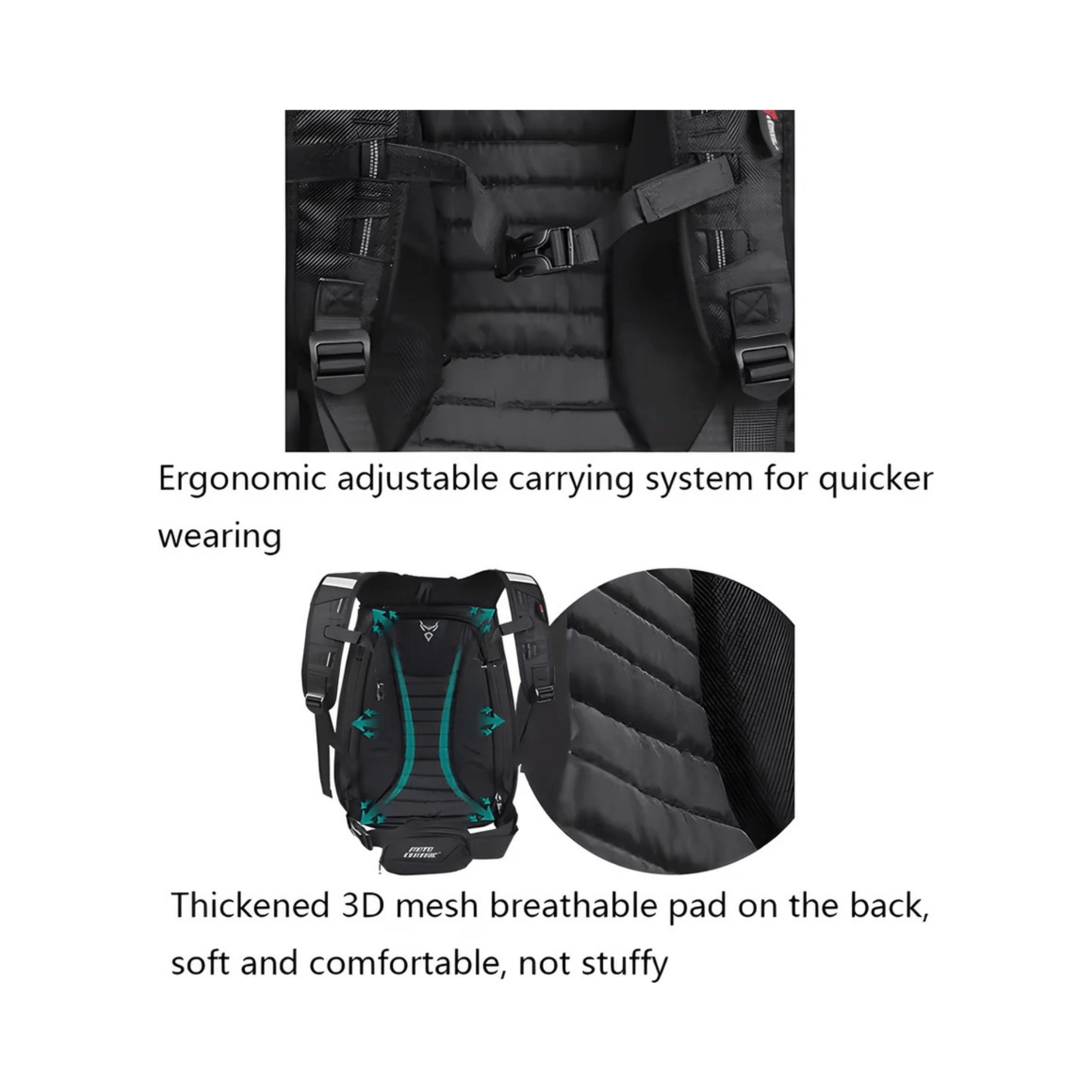 CarryQuest® - Carbon Rugzak - Motor Rugzak - Harde Schaal - Oranje