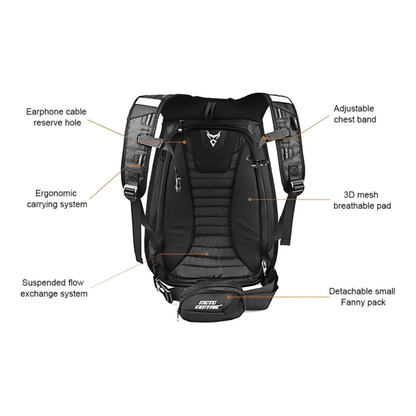 CarryQuest® - Carbon Rugzak - Motor Rugzak - Harde Schaal - Oranje