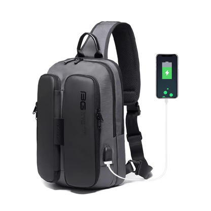 CarryQuest® - Casual Crossbody Tas - USB Oplaadpoort - Grijs