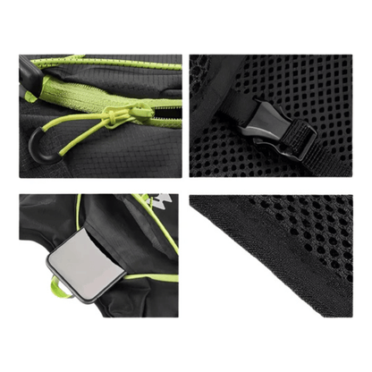 CarryQuest® - Fietsrugzak - Ultralicht 16L Backpack - 1.5L Clip water Bag - Waterbestendig - Groen