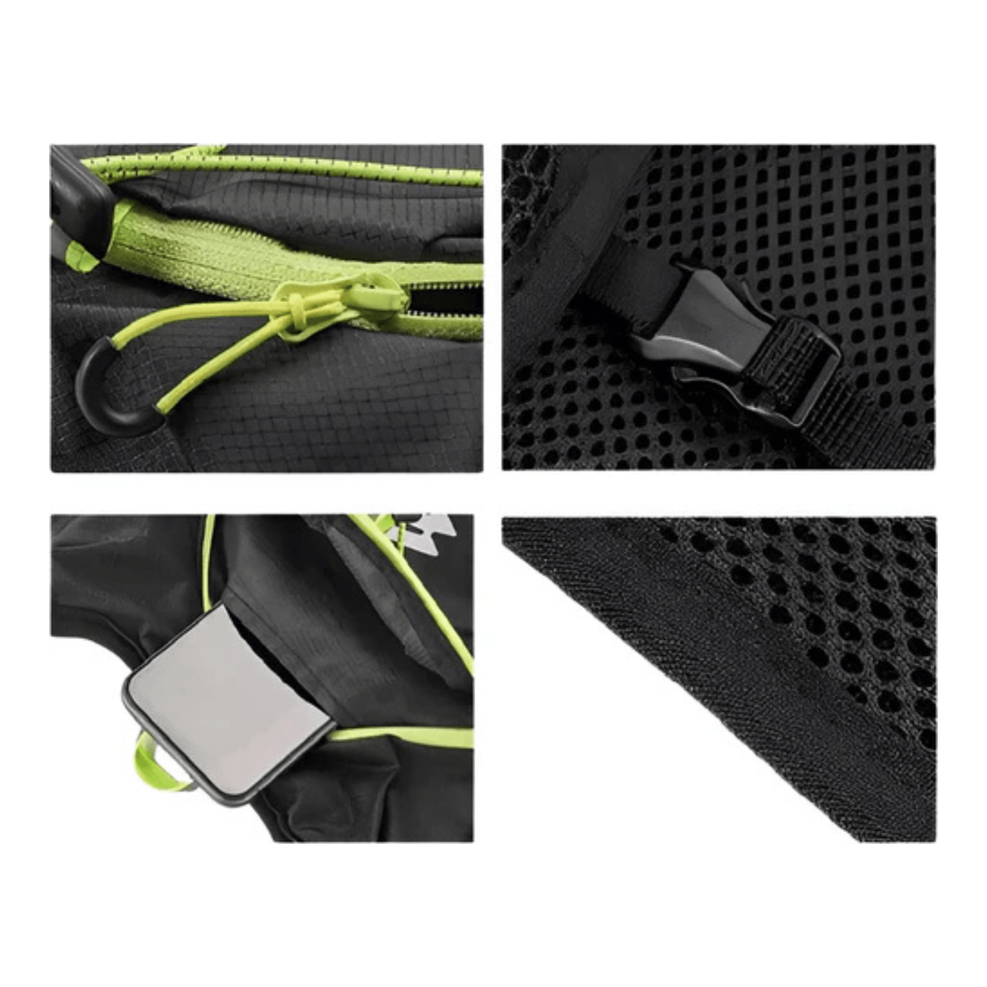 CarryQuest® - Fietsrugzak - Ultralicht 16L Backpack - 1.5L Clip water Bag - Waterbestendig - Groen