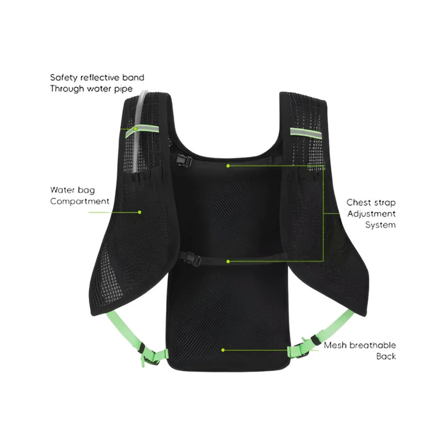 CarryQuest® - Fietsrugzak - Ultralicht 7L - Waterbestendig - Groen