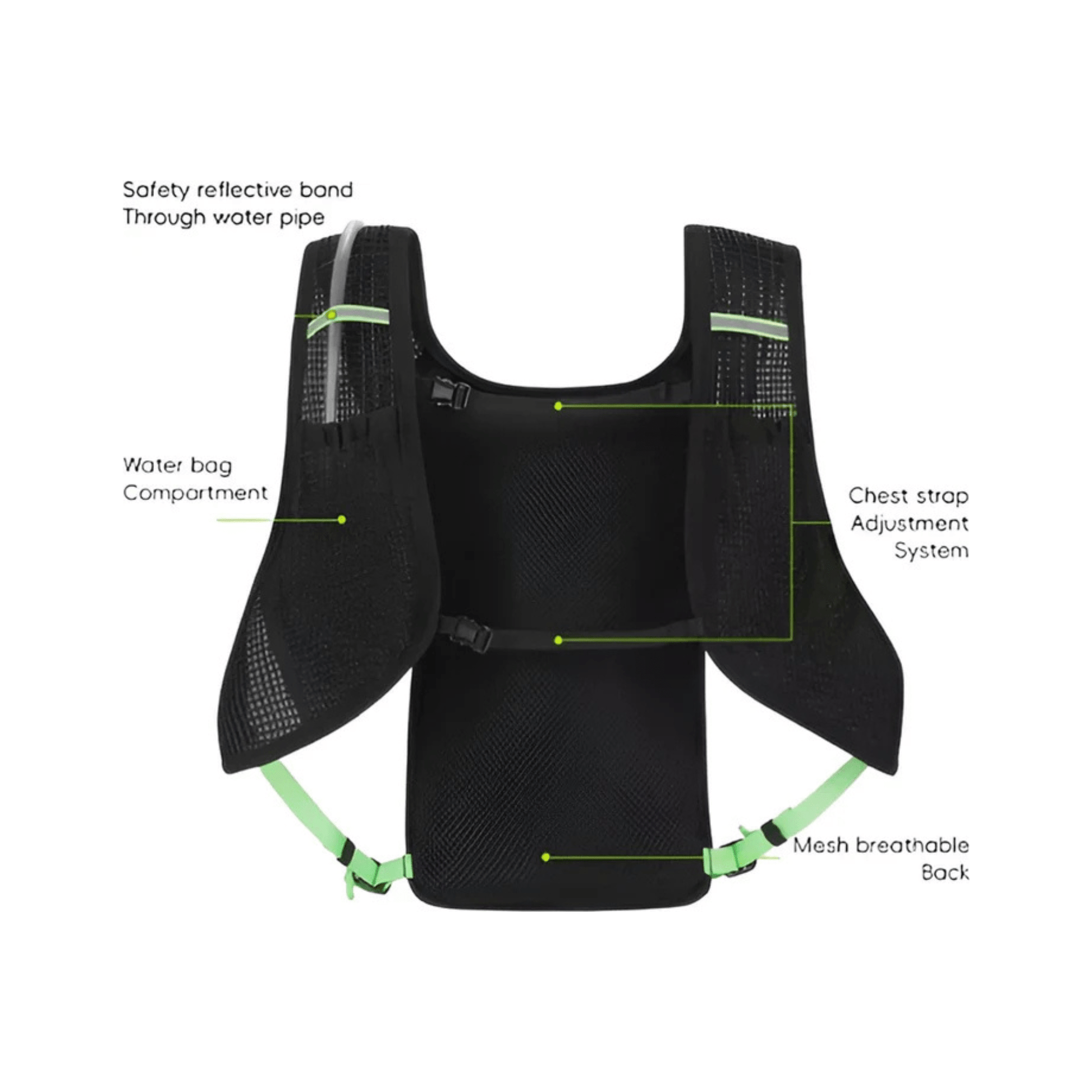 CarryQuest® - Fietsrugzak - Ultralicht 7L - Waterbestendig - Groen