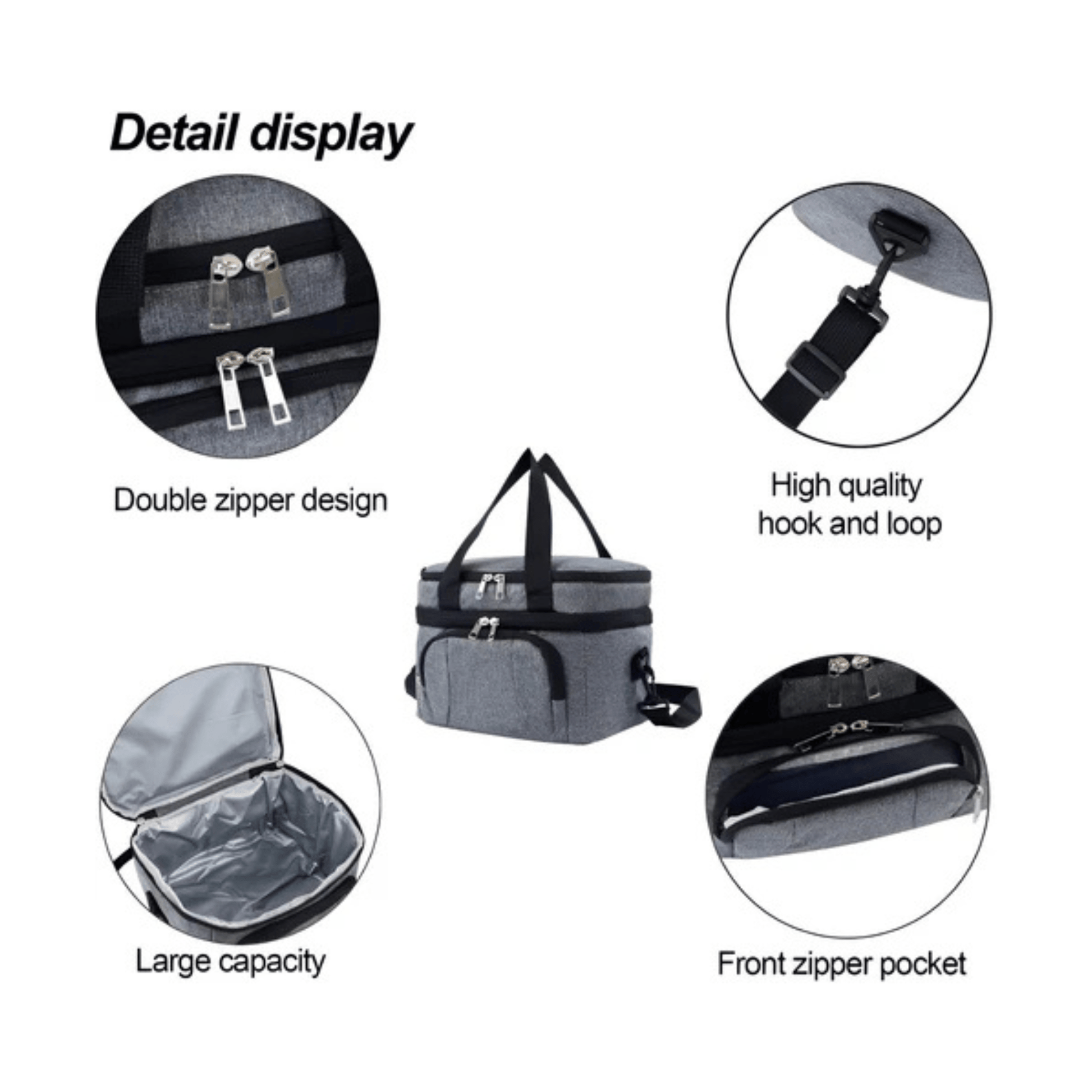 CarryQuest® - Geïsoleerde Lunchtas - Dubbel Compartiment + 8 Uur Isolatie - Thermische Lunchbox - Blauw