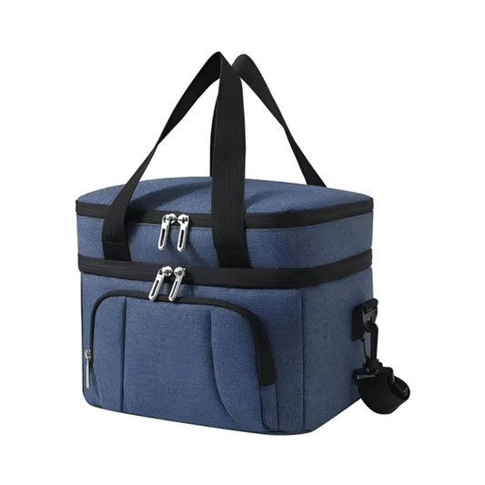 CarryQuest® - Geïsoleerde Lunchtas - Dubbel Compartiment + 8 Uur Isolatie - Thermische Lunchbox - Blauw