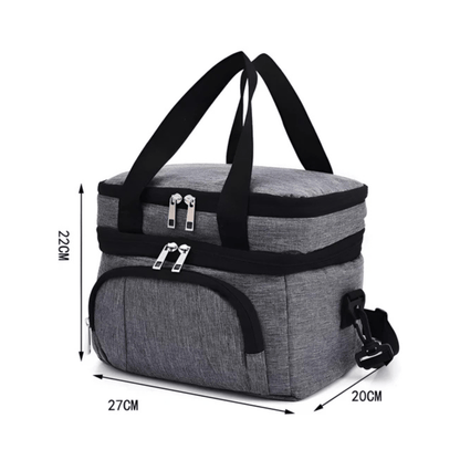 CarryQuest® - Geïsoleerde Lunchtas - Dubbel Compartiment + 8 Uur Isolatie - Thermische Lunchbox - Blauw