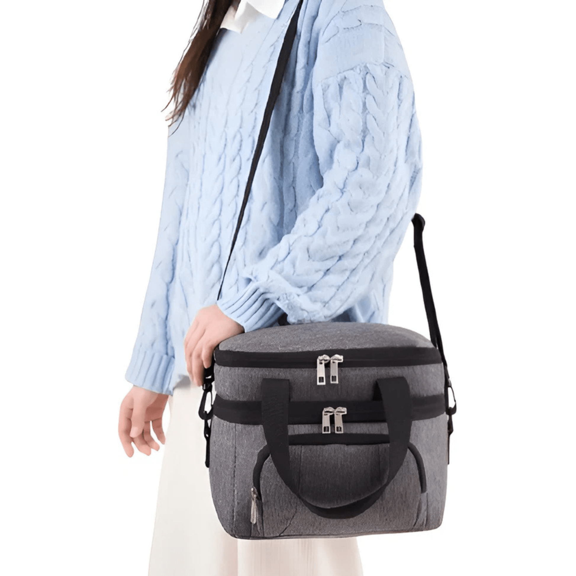 CarryQuest® - Geïsoleerde Lunchtas - Dubbel Compartiment + 8 Uur Isolatie - Thermische Lunchbox - Blauw