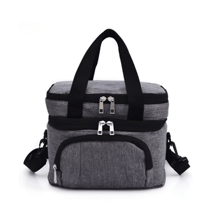 CarryQuest® - Geïsoleerde Lunchtas - Dubbel Compartiment + 8 Uur Isolatie - Thermische Lunchbox - Zwart