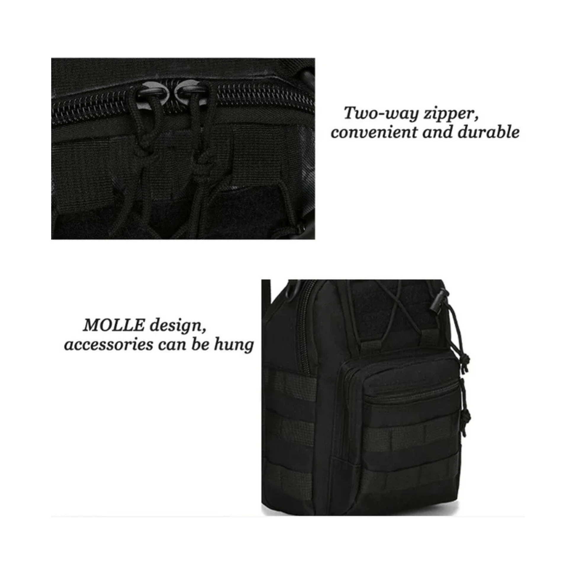CarryQuest® - Handbagage - Duurzame Buitensportzak - Unisex Design - wandelen - kamperen - reizen - Zwart