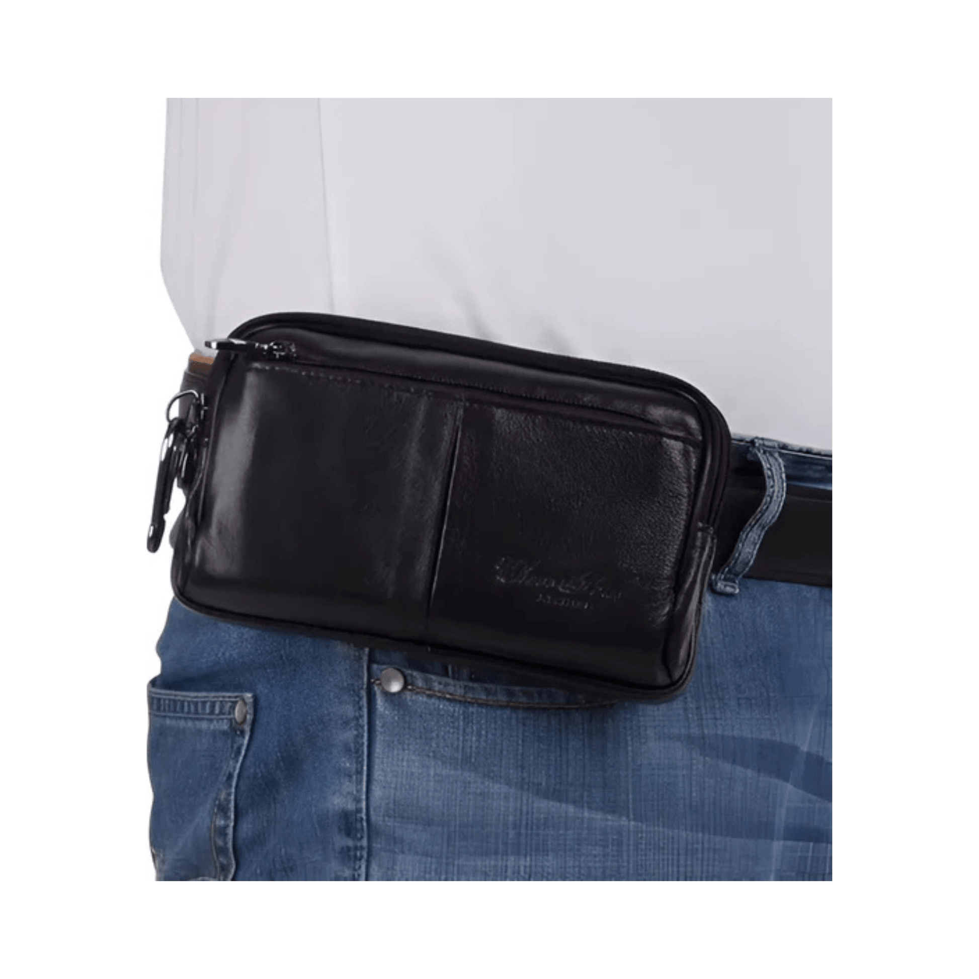 CarryQuest® - Heren Heuptas - Heupgordel Tassen - Haak Sluiting - Zwart