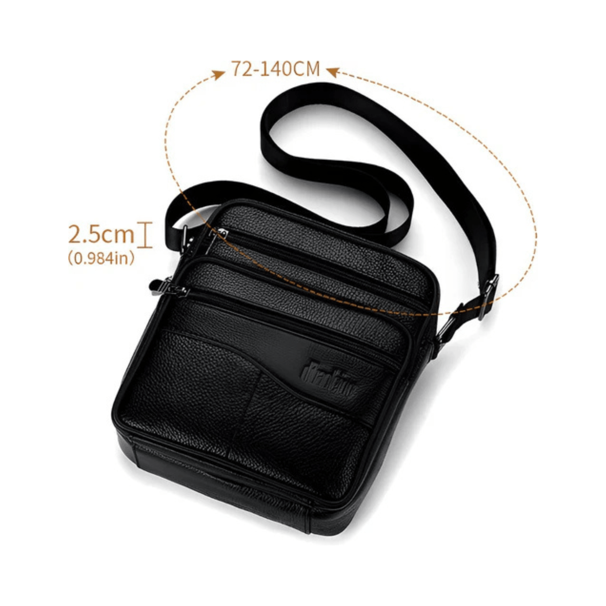 CarryQuest® - Heren Lederen Schoudertas - Echt Leder - Donkerbruin