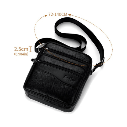 CarryQuest® - Heren Lederen Schoudertas - Echt Leder - Donkerbruin