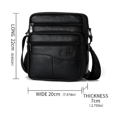 CarryQuest® - Heren Lederen Schoudertas - Echt Leder - Donkerbruin