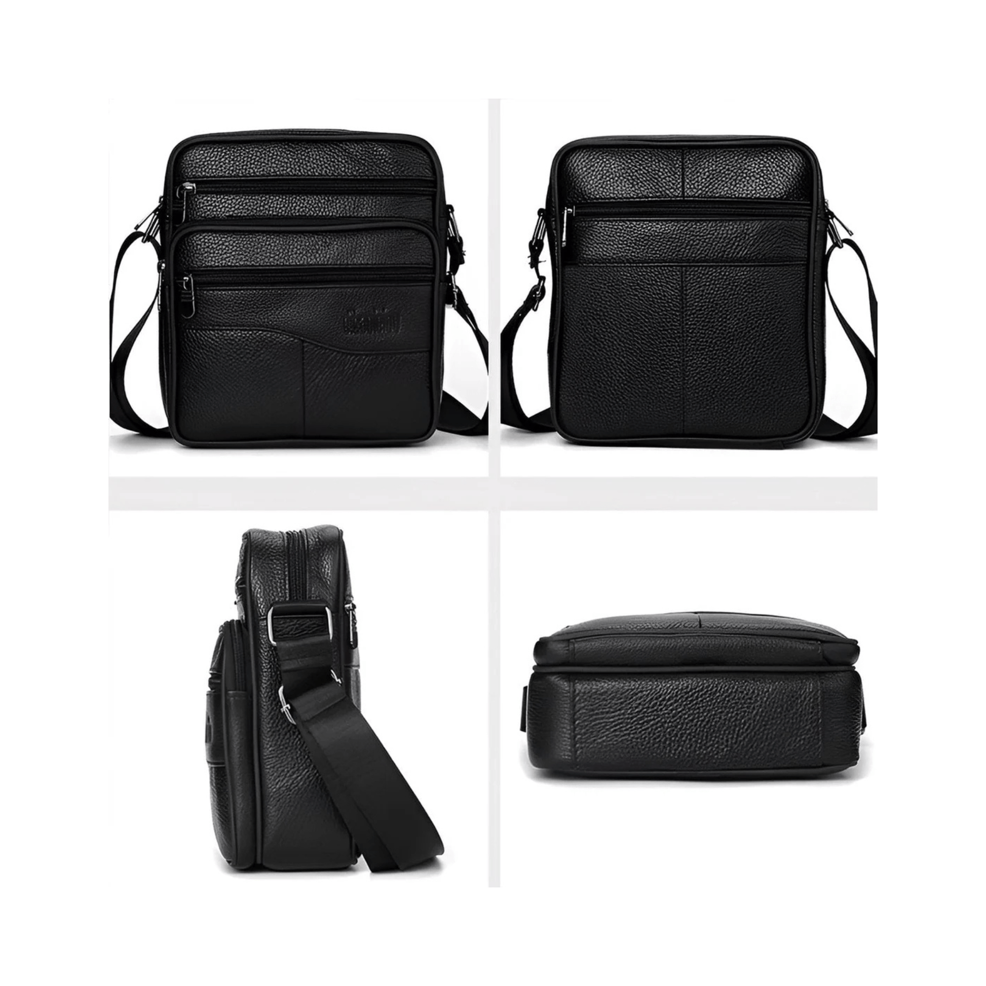 CarryQuest® - Heren Lederen Schoudertas - Echt Leder - Donkerbruin