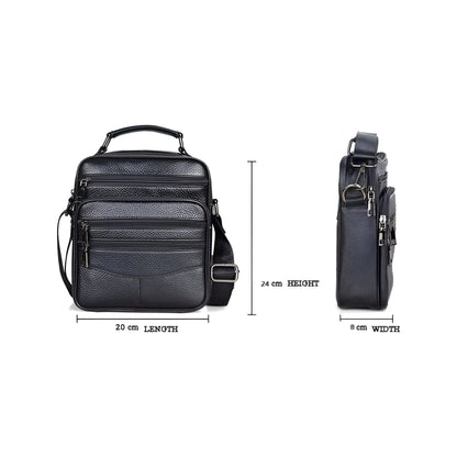 CarryQuest® - Heren Lederen Schoudertas - Handtassen - Zwart