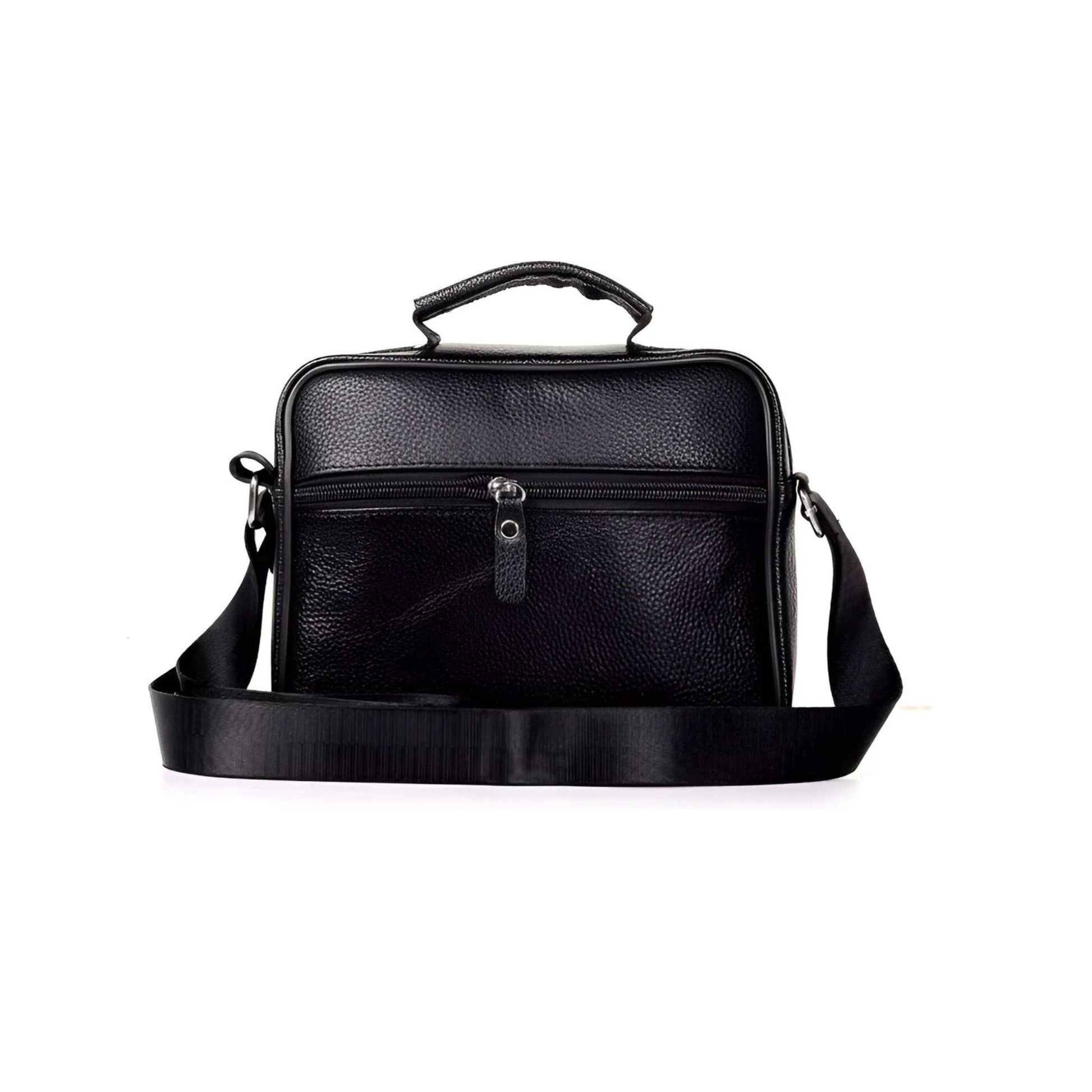 CarryQuest® - Heren Lederen Schoudertas - Koeienhuid Lederen Handtassen - Zwart