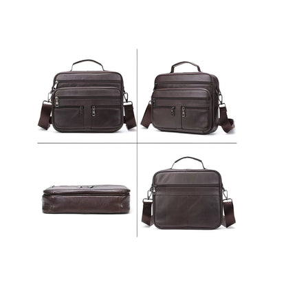 CarryQuest® - Heren Lederen Schoudertas - Messenger Bag - Lederen Handtassen - Donkere koffie