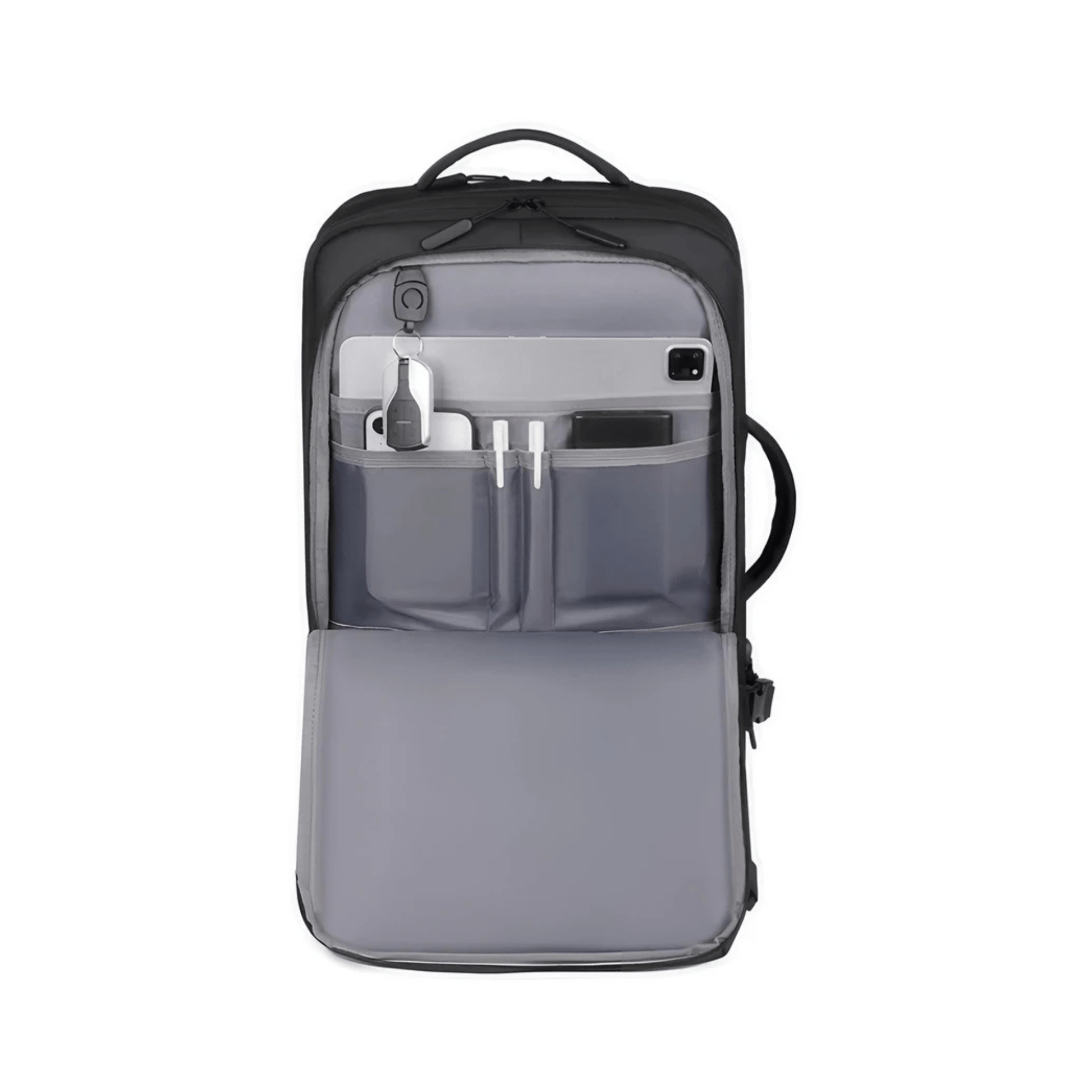 CarryQuest® - Heren Reistas Rugzak - 17 Inch Laptop + USB Oplaadpoort - Schooltas - Wandelrugzak - Grijs
