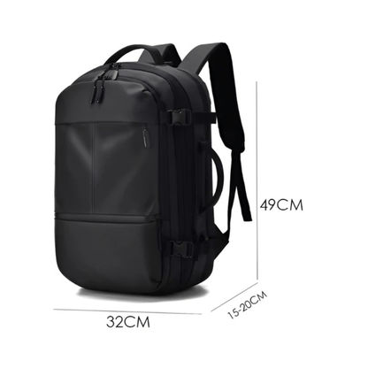 CarryQuest® - Heren Reistas Rugzak - 17 Inch Laptop + USB Oplaadpoort - Schooltas - Wandelrugzak - Grijs