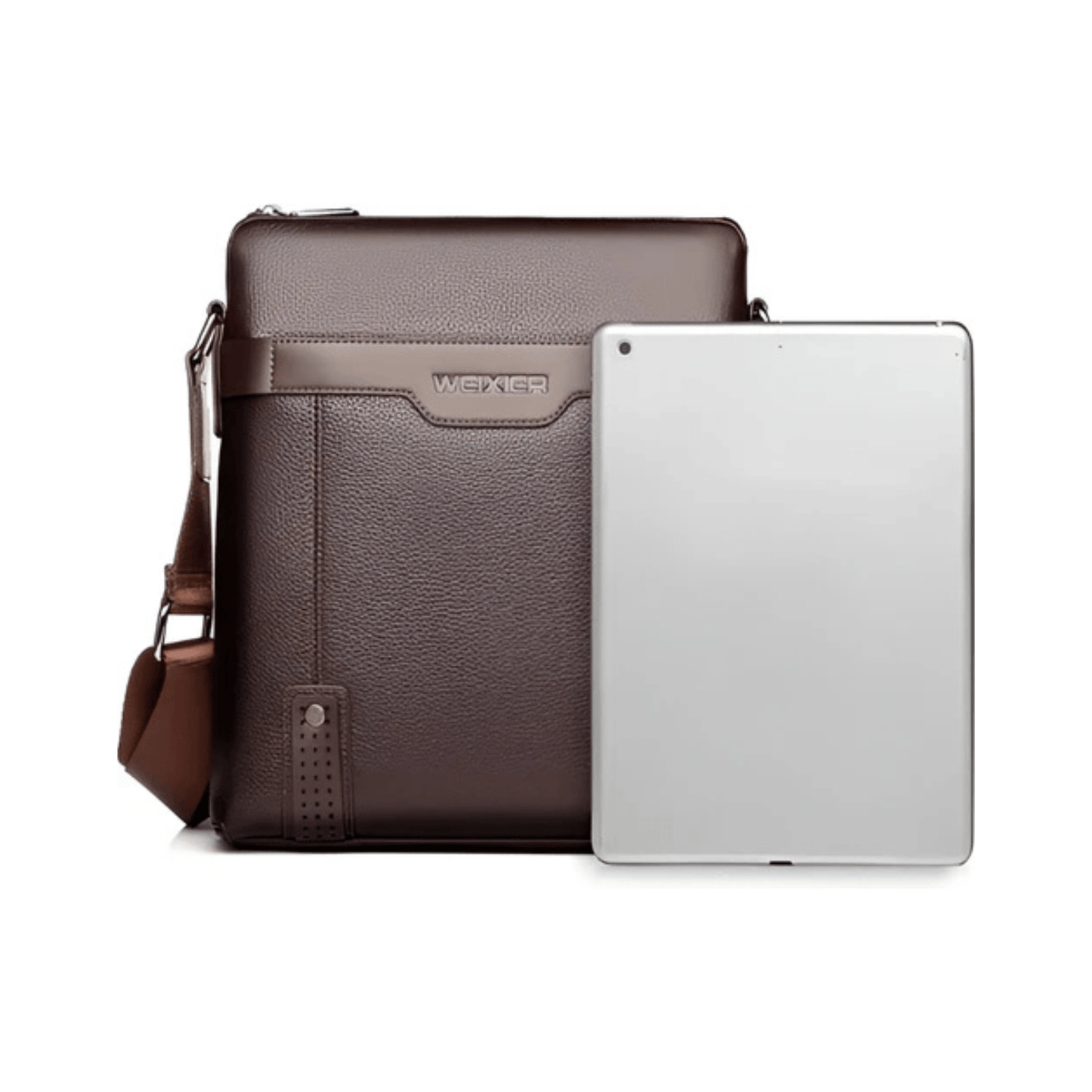 CarryQuest® - Heren Schoudertas PU Leder - Koerierstas - Zakelijke Tassen - Koffie