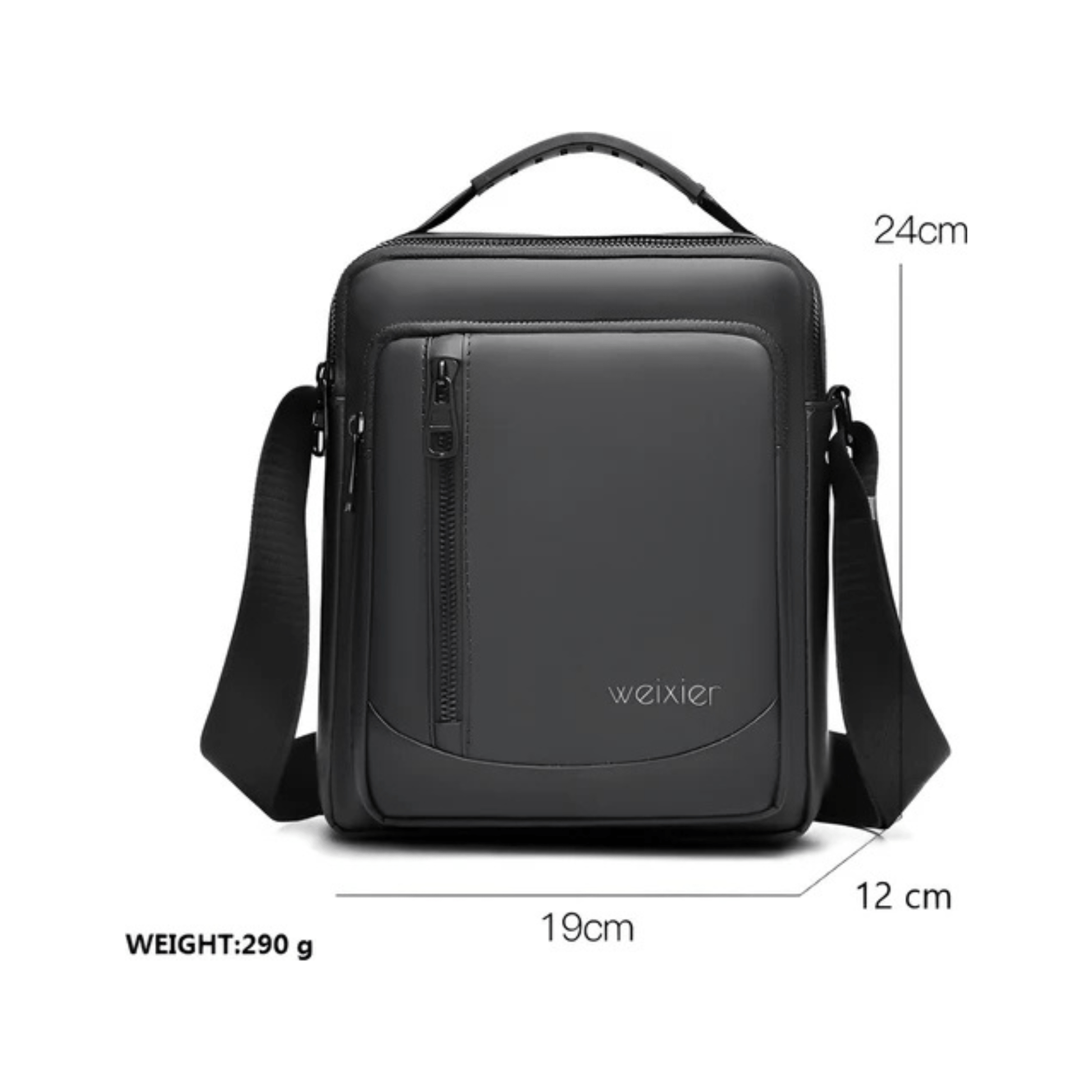 CarryQuest® - Heren Schoudertas - Waterdicht Crossbody Tas - Handtas - PU Leer - Zwart