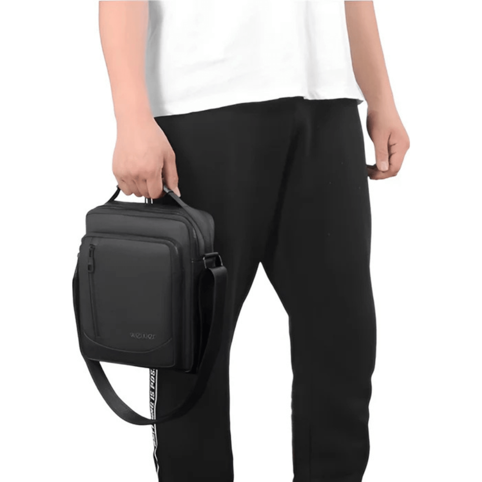 CarryQuest® - Heren Schoudertas - Waterdicht Crossbody Tas - Handtas - PU Leer - Zwart