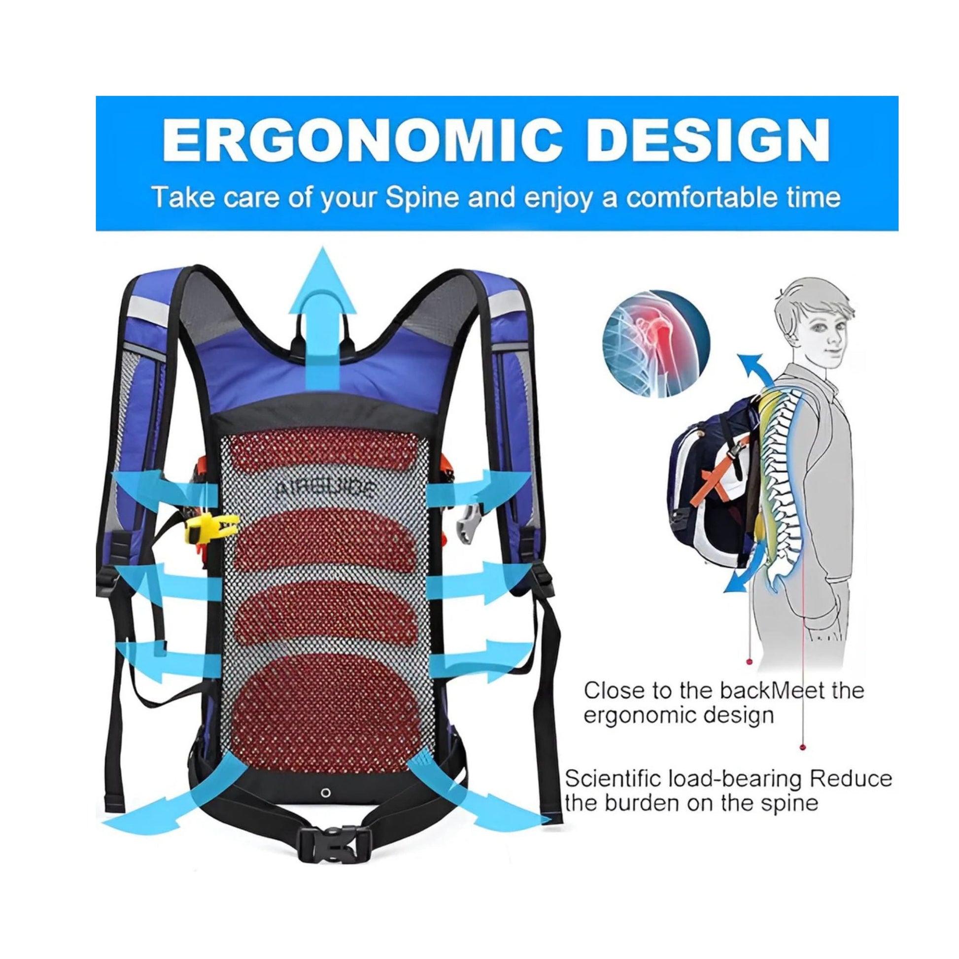 CarryQuest® - Hydratatie Rugzak voor Fietsen - 18L Volume + 2L Waterzak - Waterdicht Nylon - Wandelrugzak - Rood