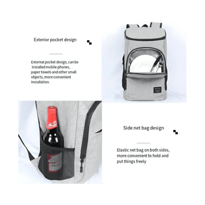 CarryQuest® - Ideaal voor Picknicks - Lekvrij & Duurzaam - Voedsel Drank Opbergtas - Grijs