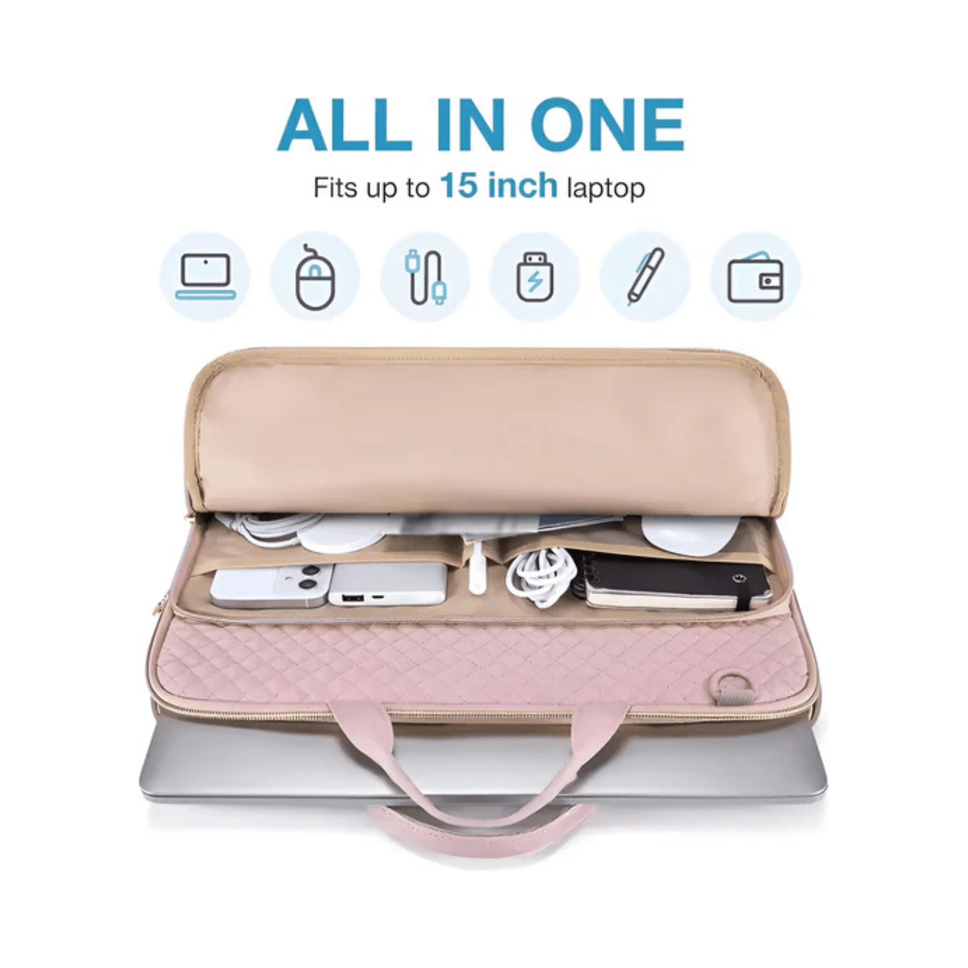 CarryQuest® - Laptop Messenger Tas - 15.6 inch MacBook Pro/Air Compatibel - Zwart