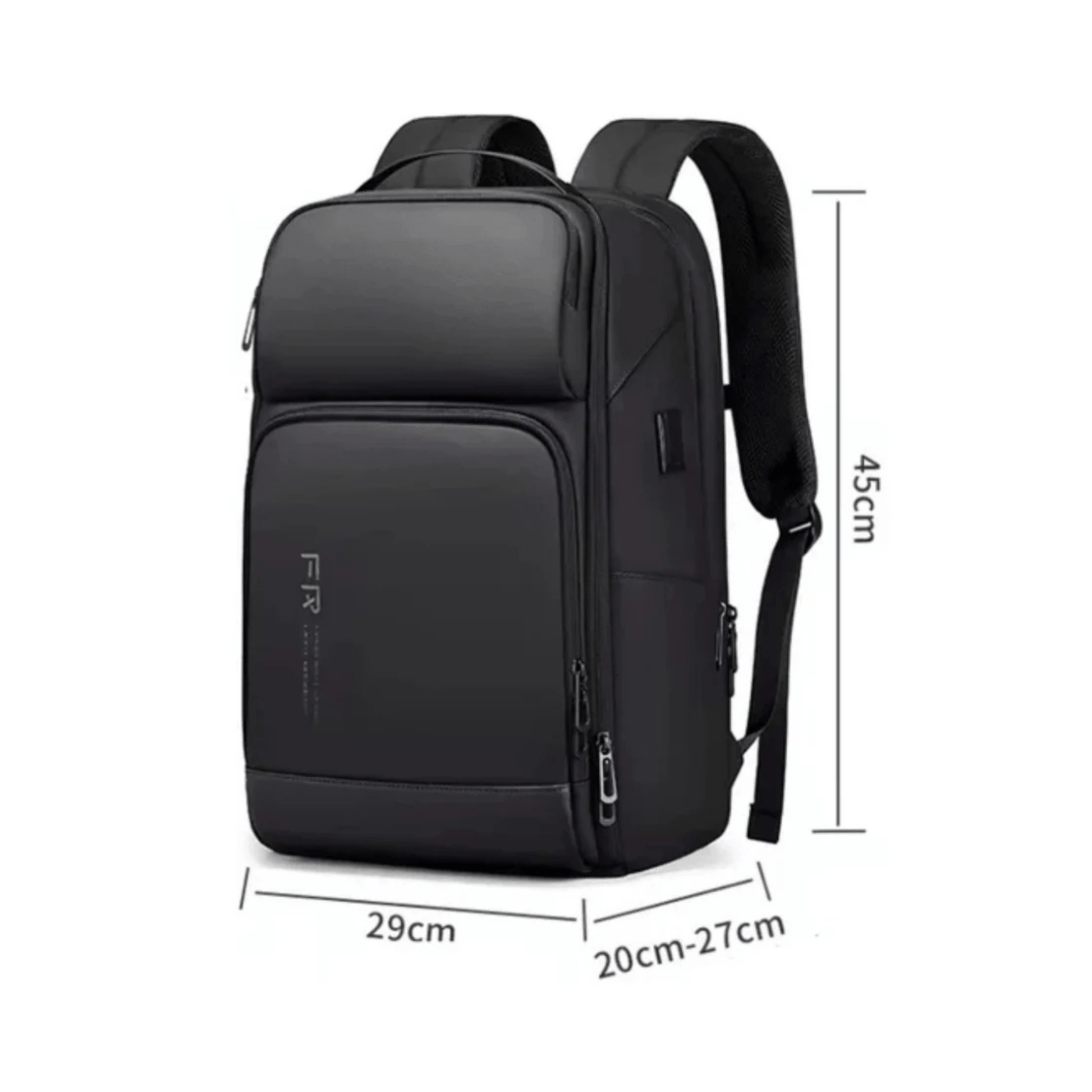 CarryQuest® - Laptop Rugzak - USB Oplaadfunctie - 35L - Laptopvak tot 15.6 inch - Zwart