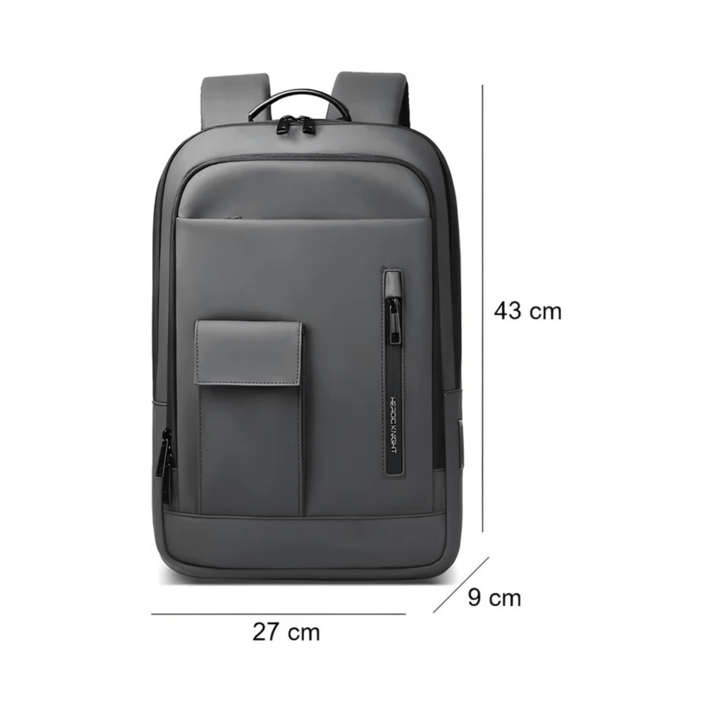 CarryQuest® - Laptop Rugzak voor Mannen - 15.6" Laptoptas - Waterdicht - USB - Oplaadpoort - Grijs