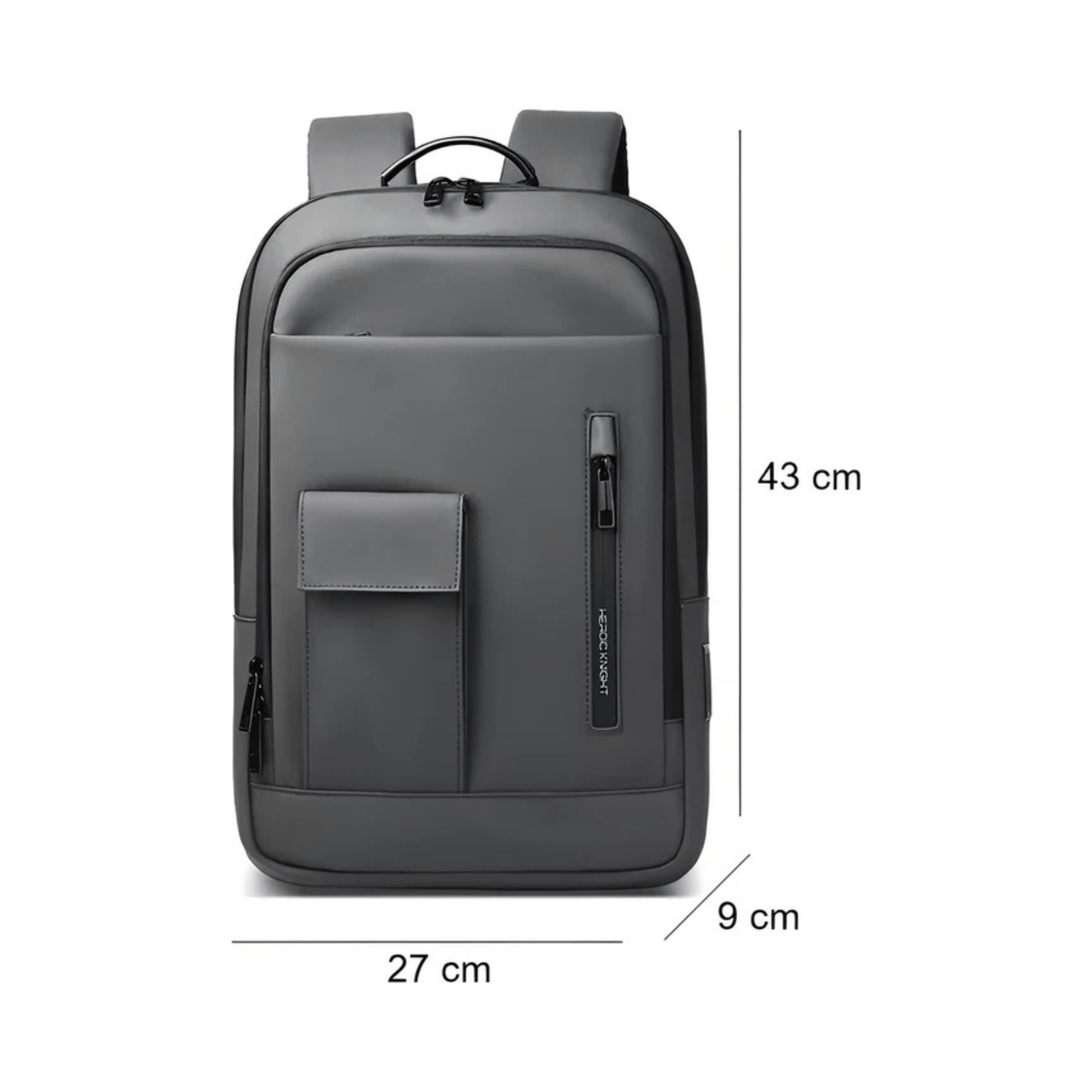 CarryQuest® - Laptop Rugzak voor Mannen - 15.6" Laptoptas - Waterdicht - USB - Oplaadpoort - Grijs