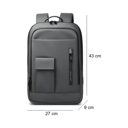 CarryQuest® - Laptop Rugzak voor Mannen - 15.6" Laptoptas - Waterdicht - USB - Oplaadpoort - Grijs