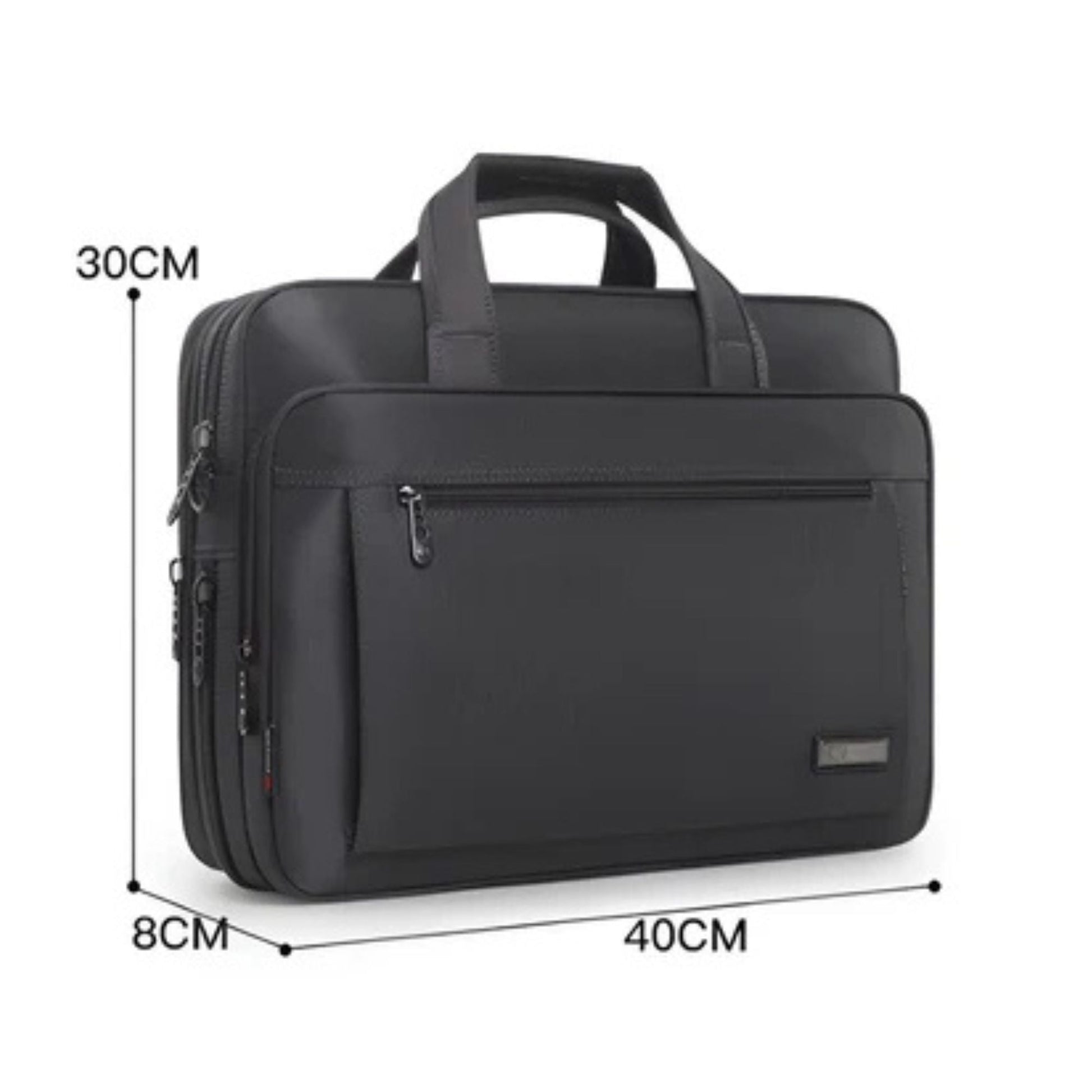 CarryQuest® - Laptoptas - Heren Aktetas Voor 15 inch Laptop, Waterdichte Oxford Stof - Zwart