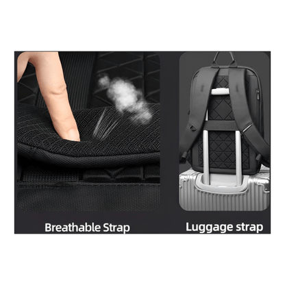 CarryQuest® - Laptoptas - Rugzak - Mannen - 15.6 Inch - Waterdicht - Lichtgewicht - Zwart
