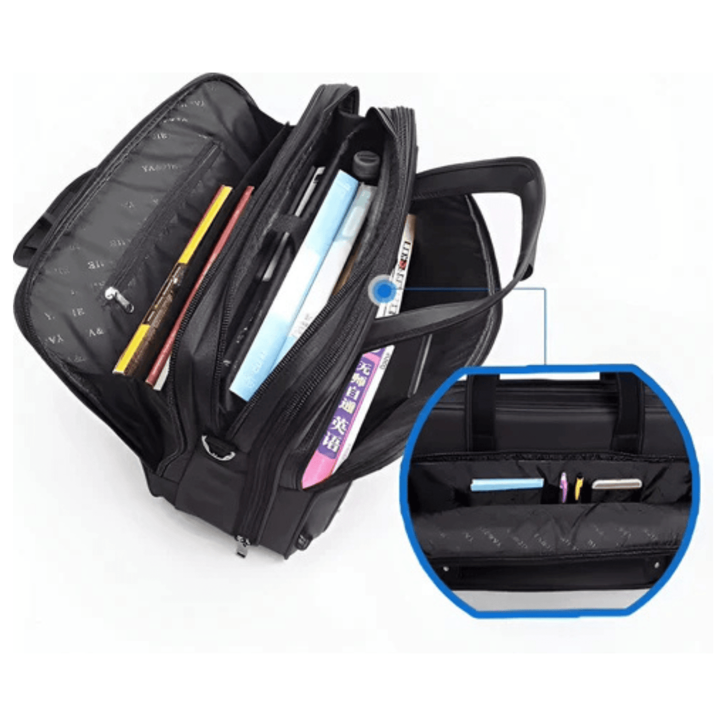 CarryQuest® - Laptoptas - Super Capaciteit Heren Laptop Aktetas - 17 inch Laptops - Zwart