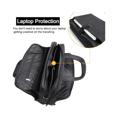 CarryQuest® - Laptoptas - Super Capaciteit Heren Laptop Aktetas - Geschikt voor 15 inch Laptops - Zwart